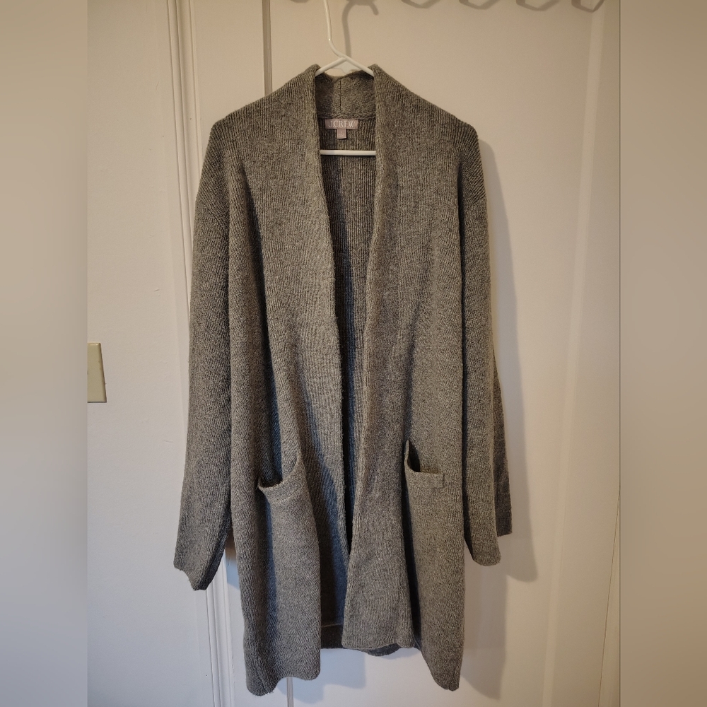 J. Crew Heather Gray Open-Front Cardigan